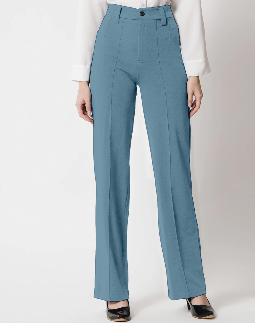 Selvia Regular Fit Women Blue Trousers - Buy Selvia Regular Fit