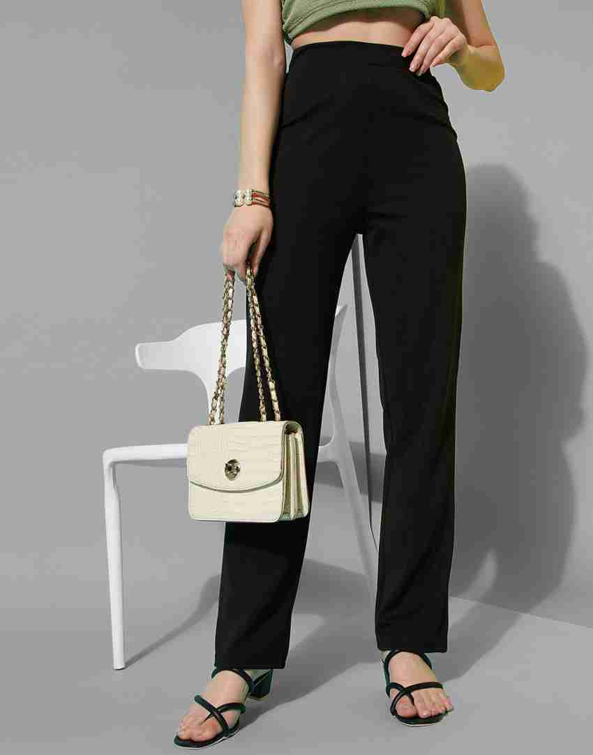 Selvia Regular Fit Women Black Trousers - Buy Selvia Regular Fit
