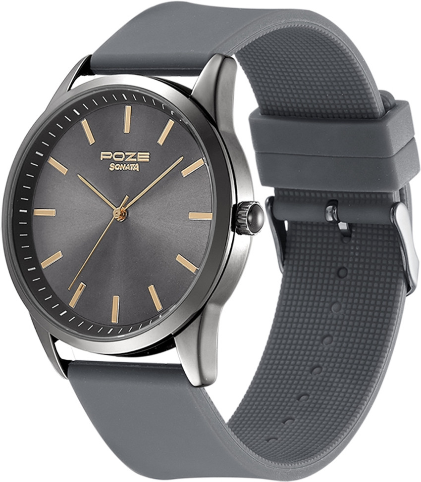 SONATA Poze Men Analog Black Dial Grey Strap Analog Watch For Men Buy SONATA Poze Men Analog Black Dial Grey Strap Analog Watch For Men SP70019QP04W Online at Best Prices in India Flipkart