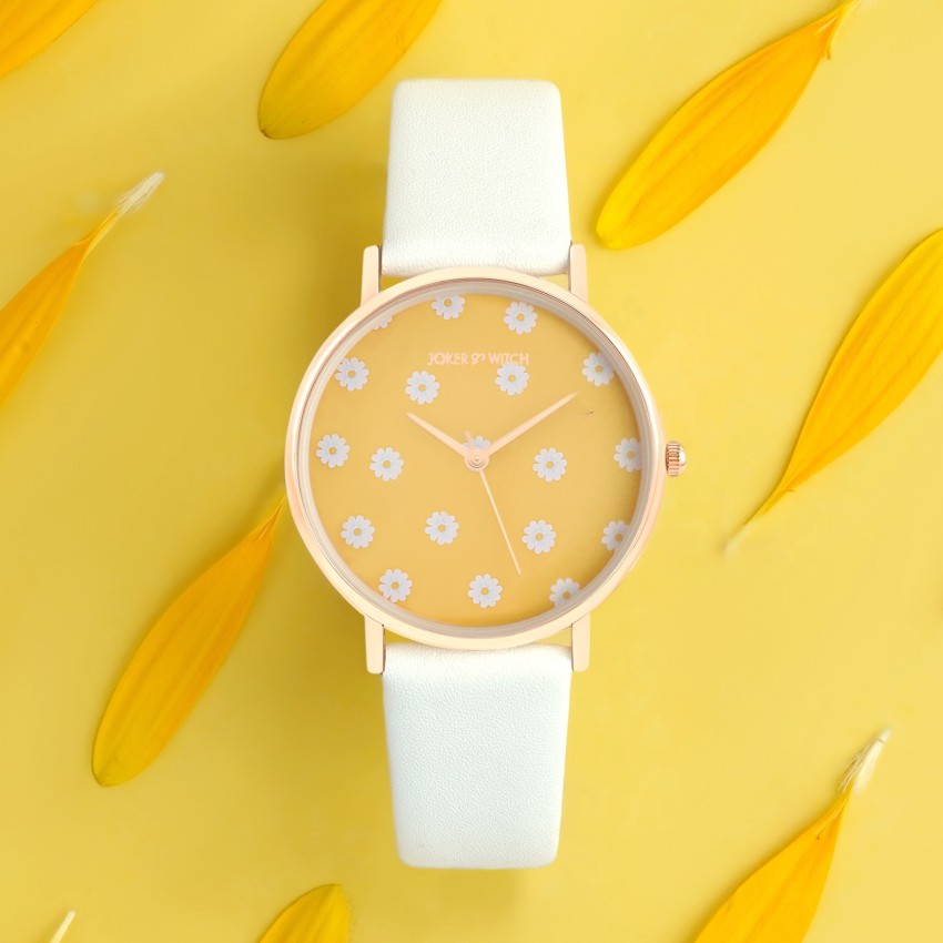 Joker Witch Summer Sunshine White PU Strap Watch Analog Watch