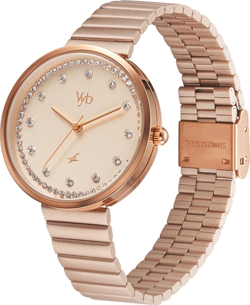 Fastrack Vyb Mirage Rose Gold Dial Rose Gold Strap Analog Watch For Women Buy Fastrack Vyb Mirage Rose Gold Dial Rose Gold Strap Analog Watch For Women FV60003WM01W Online