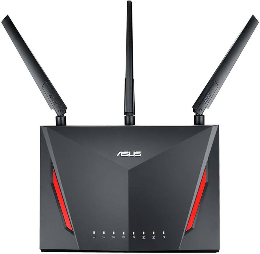ASUS RT-AC86U Gaming Router 2.4 GHz, 5 GHz 3000 Mbps Wifi Speed Dual Band Internal & External Antenna Access Point Mode(Black)