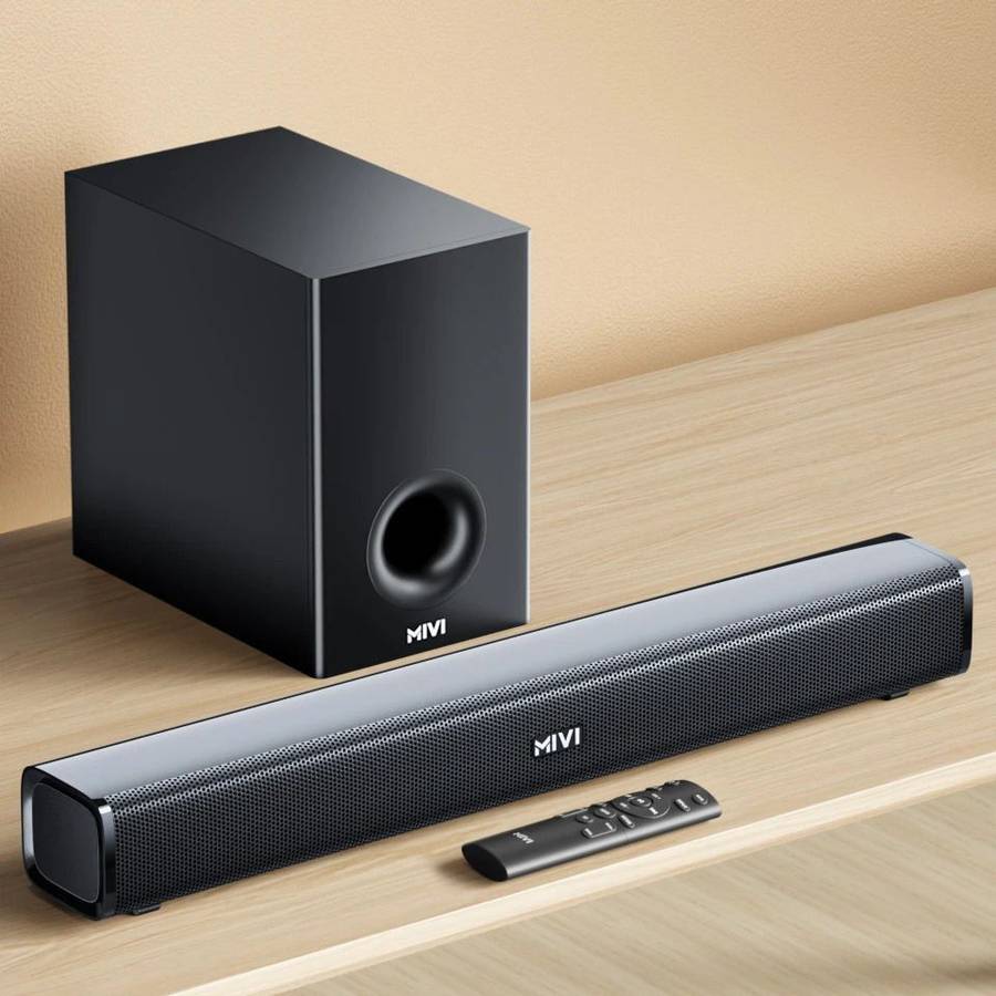 Mivi Fort H160 Soundbar, 160 Watts, 2.1 Channel, Multi-Input and EQ Modes, BT v5.1 160 W Bluetooth Soundbar(Black, 5.1 Channel) Mivi Fort H160 Soundbar, 160 Watts, 2.1 Channel, Multi-Input and EQ Modes, BT v5.1 160 W Bluetooth Soundbar(Black, 5.1 Channel)