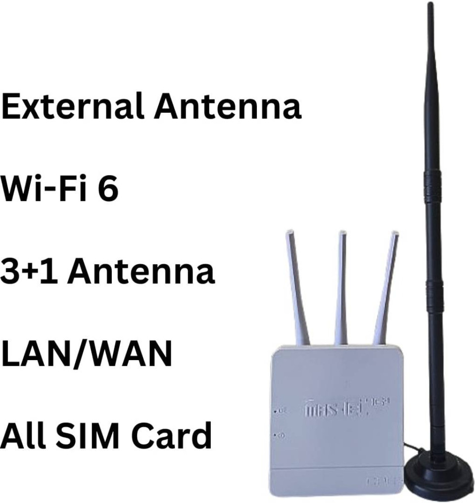 Mastel 4G SIM High Speed Internet Wi-Fi Router with Outdoor antenna Kit ...