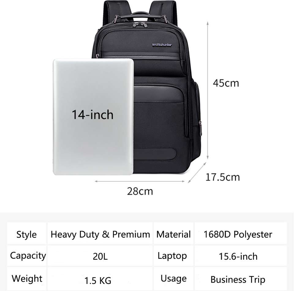 AH Arctic Hunter B00492 Premium Office Travel Backpack 1680D Polyester ...