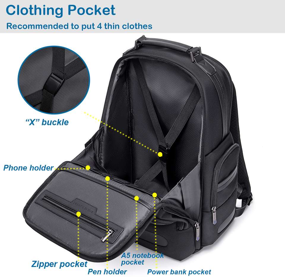 AH Arctic Hunter B00492 Premium Office Travel Backpack 1680D Polyester ...