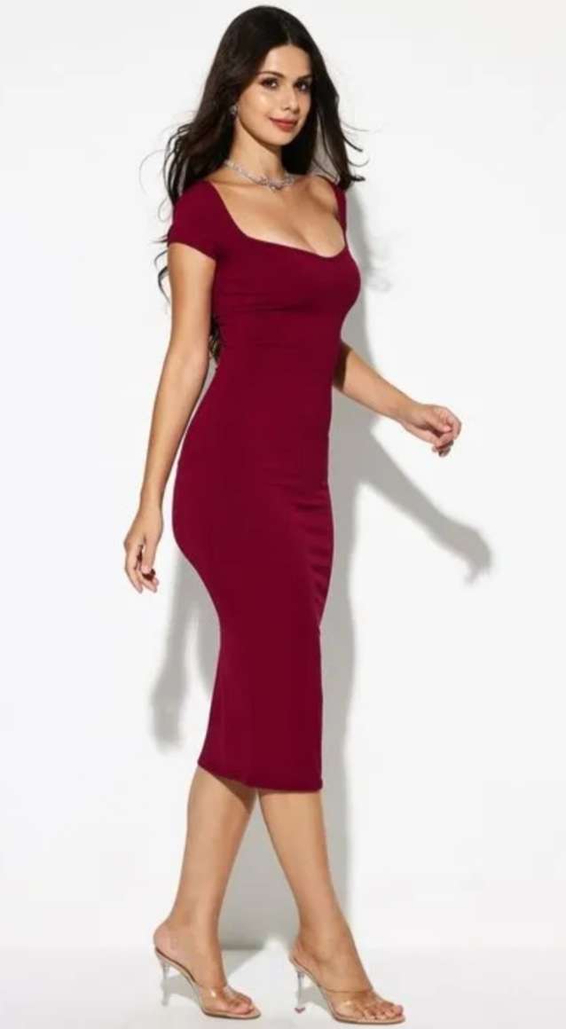 Savana Women Bodycon Black Midi/Calf Length Dress - Buy Savana Women ...