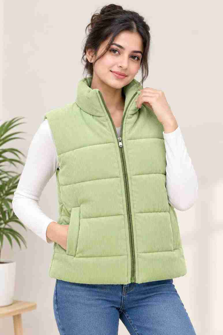MYRA FASHION HUB Sleeveless Self Design Women Jacket - Buy MYRA FASHION ...
