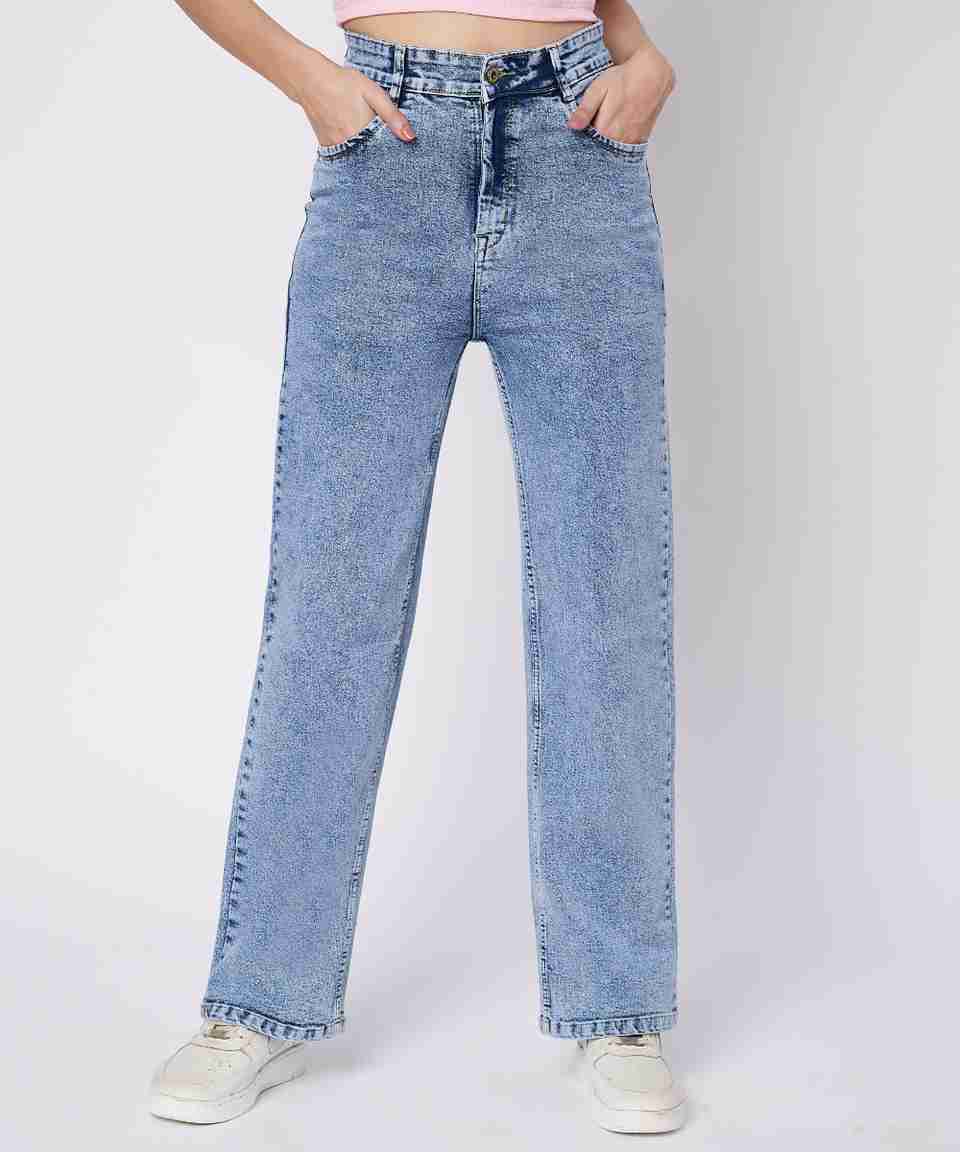 HouseOfCommon Straight Fit Women Blue Jeans - Buy HouseOfCommon ...