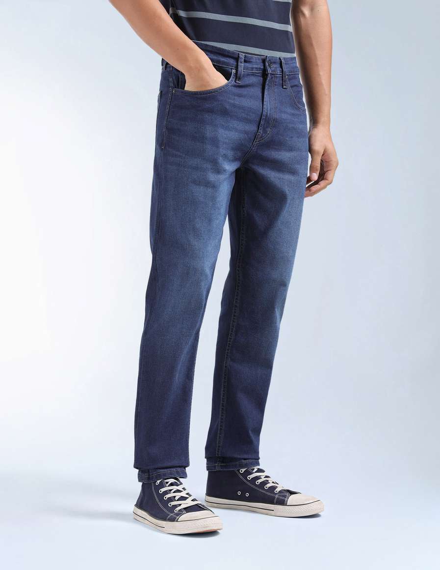 FLYING MACHINE Tapered Fit Men Blue Jeans - Buy FLYING MACHINE Tapered ...