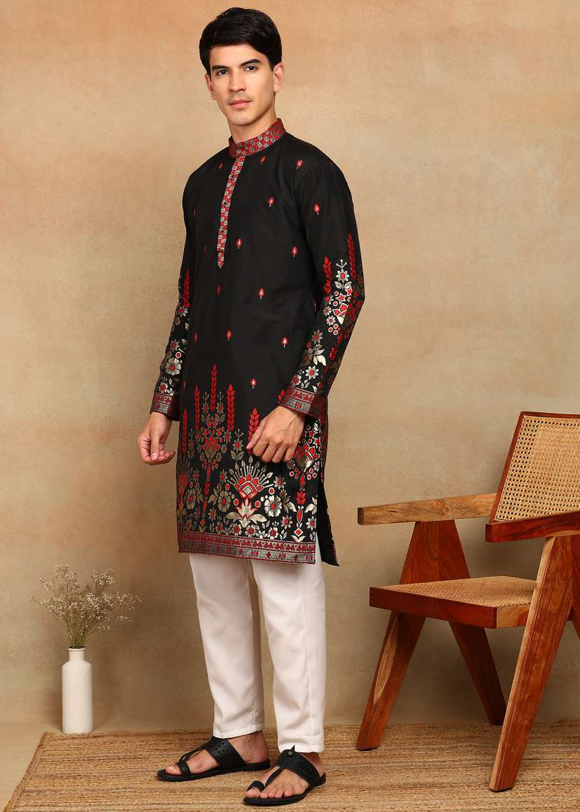 Asha Icon Asha Fashion Men Embroidered A-line Kurta - Buy Asha Fashion Men ...