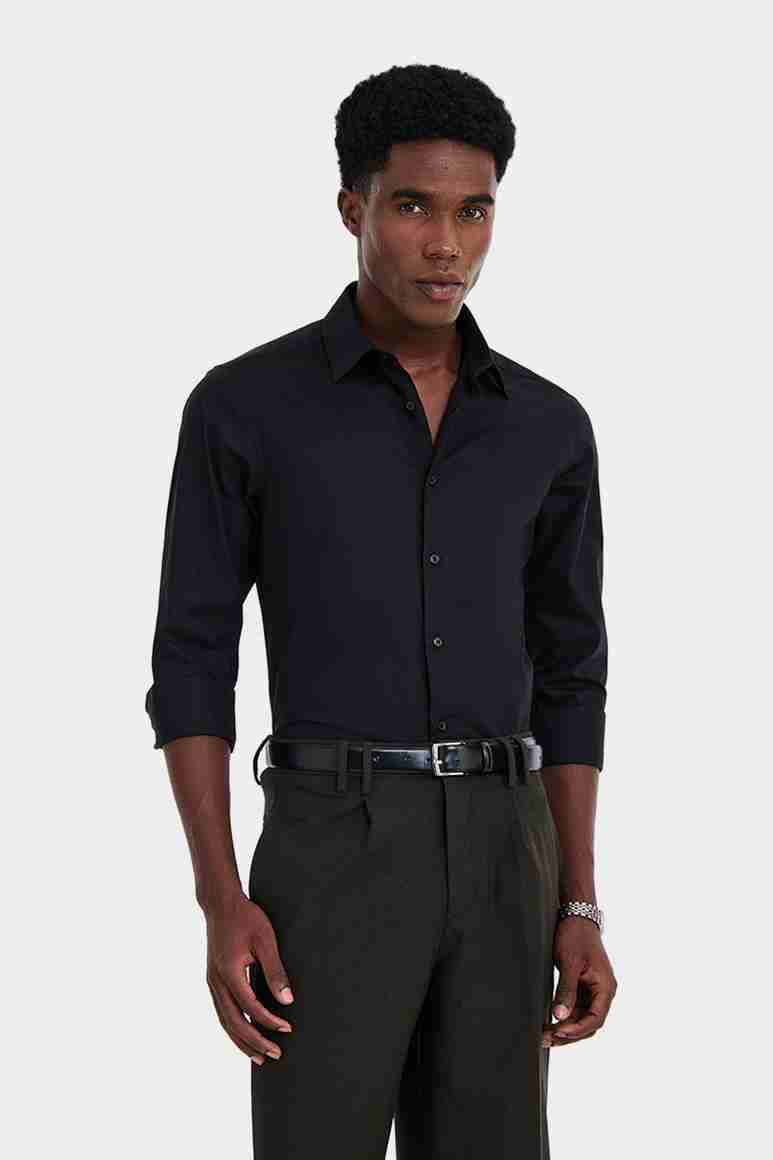 Snitch Men Solid Formal Black Shirt - Buy Snitch Men Solid Formal Black ...