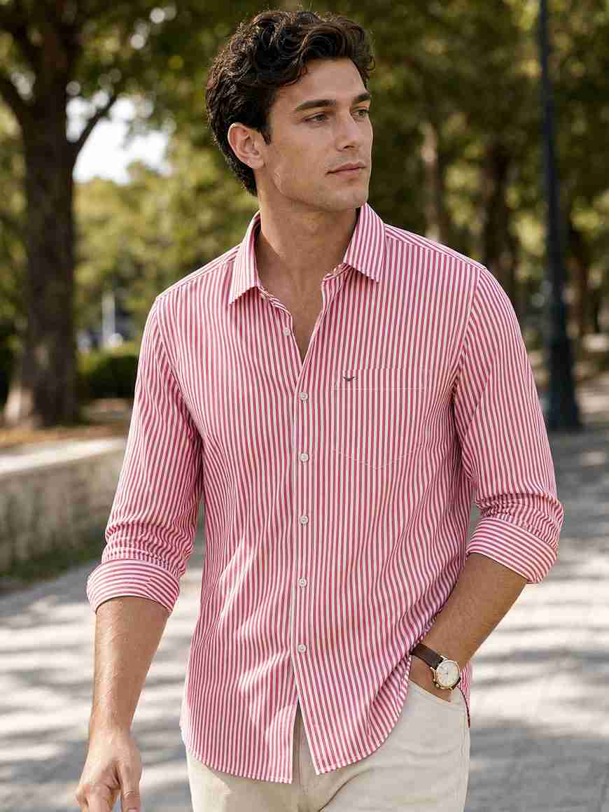 Red Plus Sign Icon NOBERO Men Striped Casual Red Shirt - Buy NOBERO Men Striped Casual Red ...