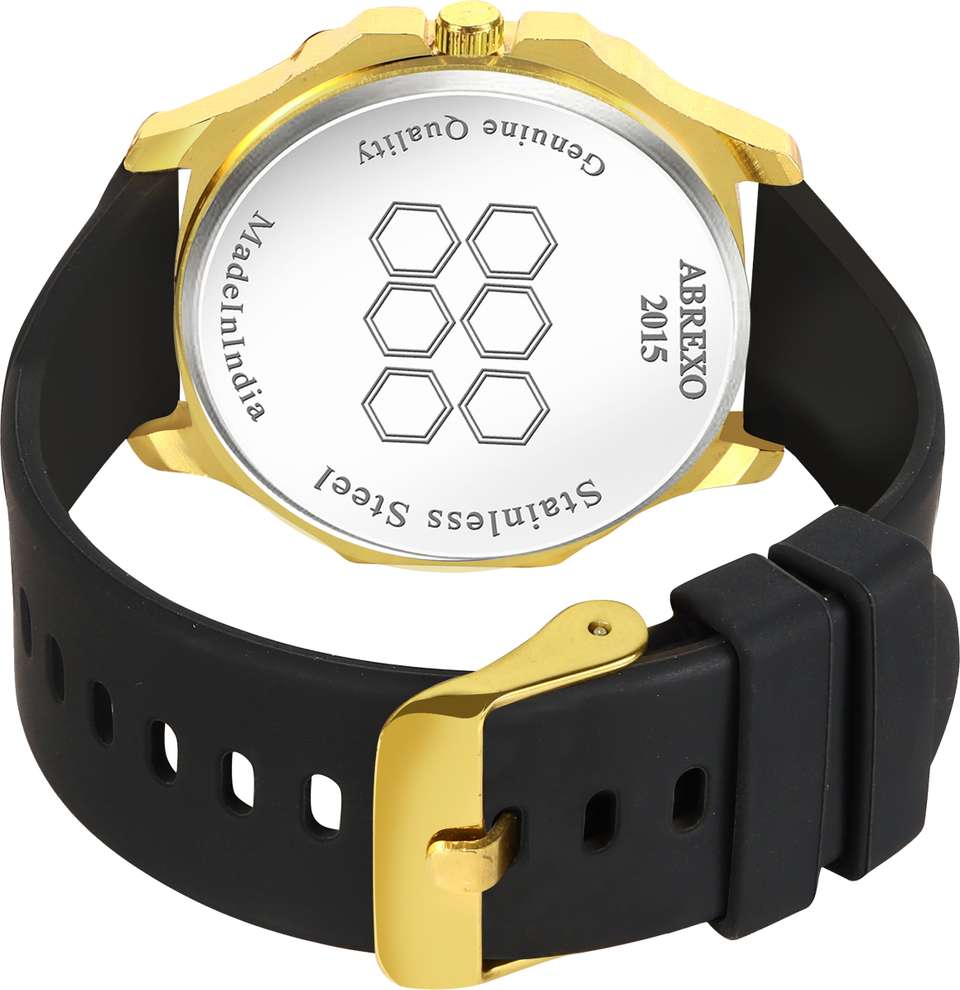 ABREXO Abx830011 GD Blue Dial Black Strap Series I Gold I Blue Dial I ...