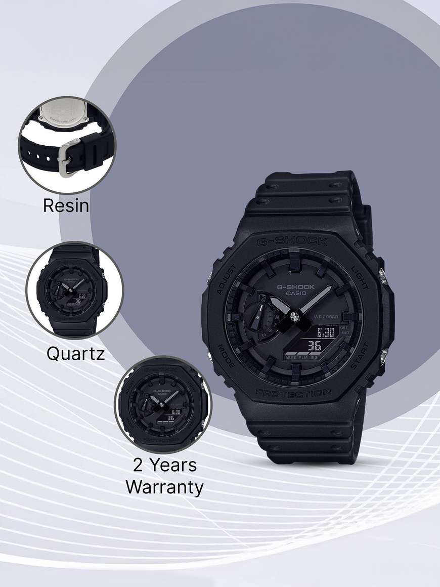 CASIO GA-2100-1A1DR G-SHOCK GA-2100-1A1DR Black Dial Resin Strap Analog ...