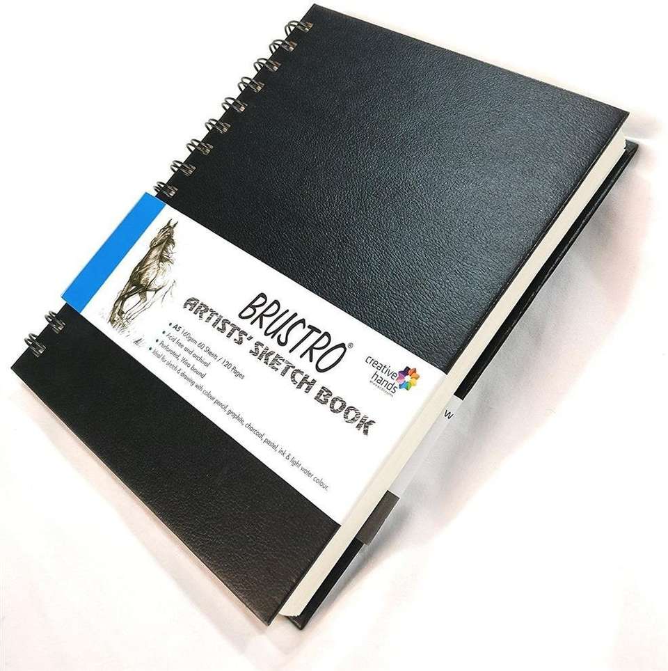 BRuSTRO Artists' Sketch Book Wiro Bound A5 - 160 GSM , 120 pages Acid ...