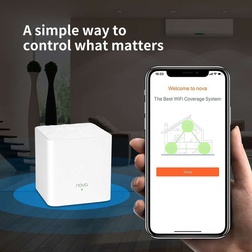 TENDA Nova MW3 (3-Pack) Whole Home Mesh Mesh Router 2.4 GHz, 5 GHz 1200 ...