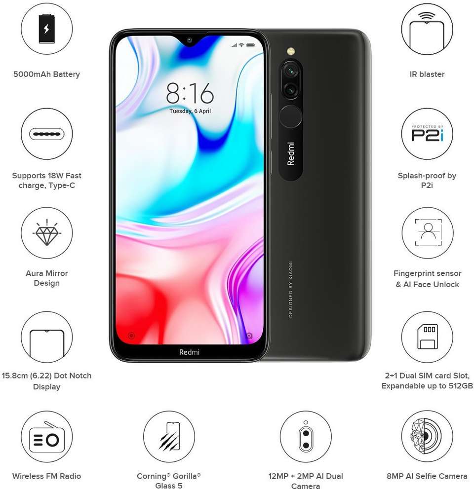 Redmi 8 at just Rs.7,999 - Get best Mobile Offers on Flipkart.com