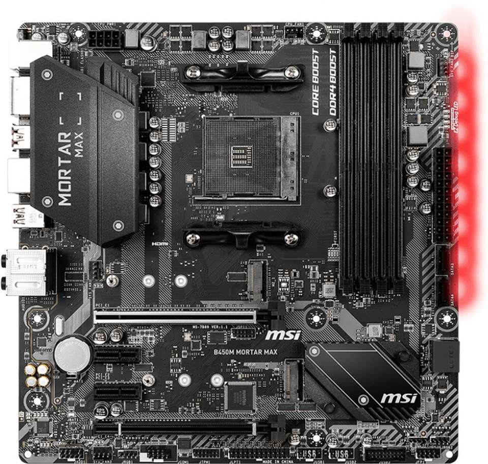 MSI B450M MORTAR MAX Micro-ATX Gaming AM4Socket Micro-ATX AMD B450 ...