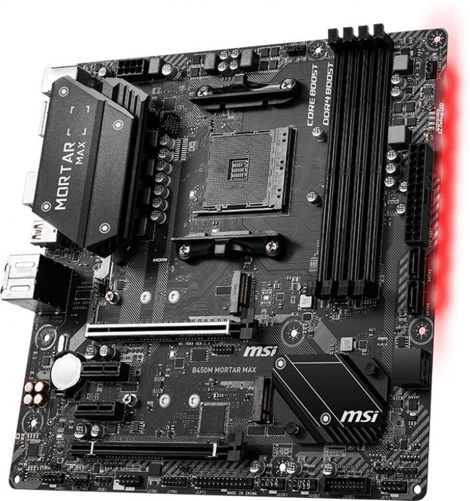 MSI B450M MORTAR MAX Micro-ATX Gaming AM4Socket Micro-ATX AMD B450 ...