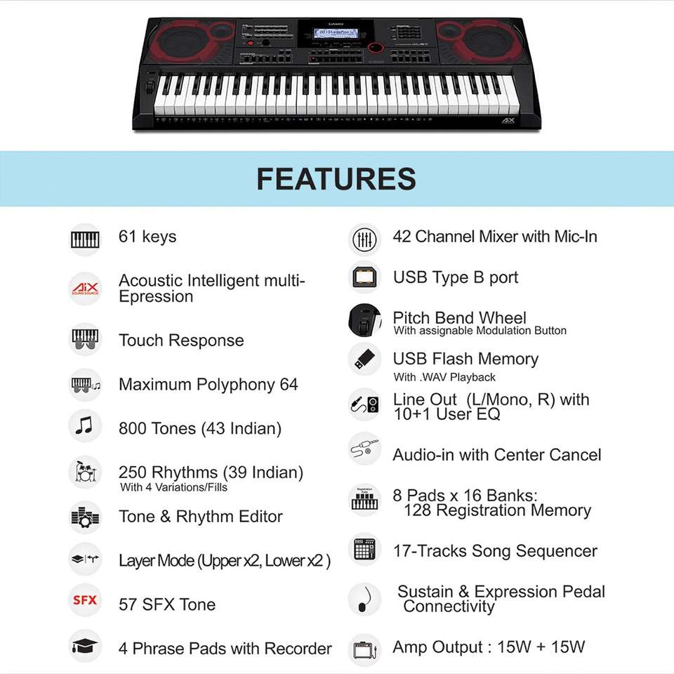 CASIO CT-X9000IN KH38 61-Key Digital Keyboard - Image 8