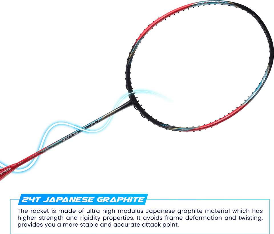 Apacs Counterattack apacs Counter Attack (73G, 35LBS) Red, Black Unstrung Badminton Racquet ...