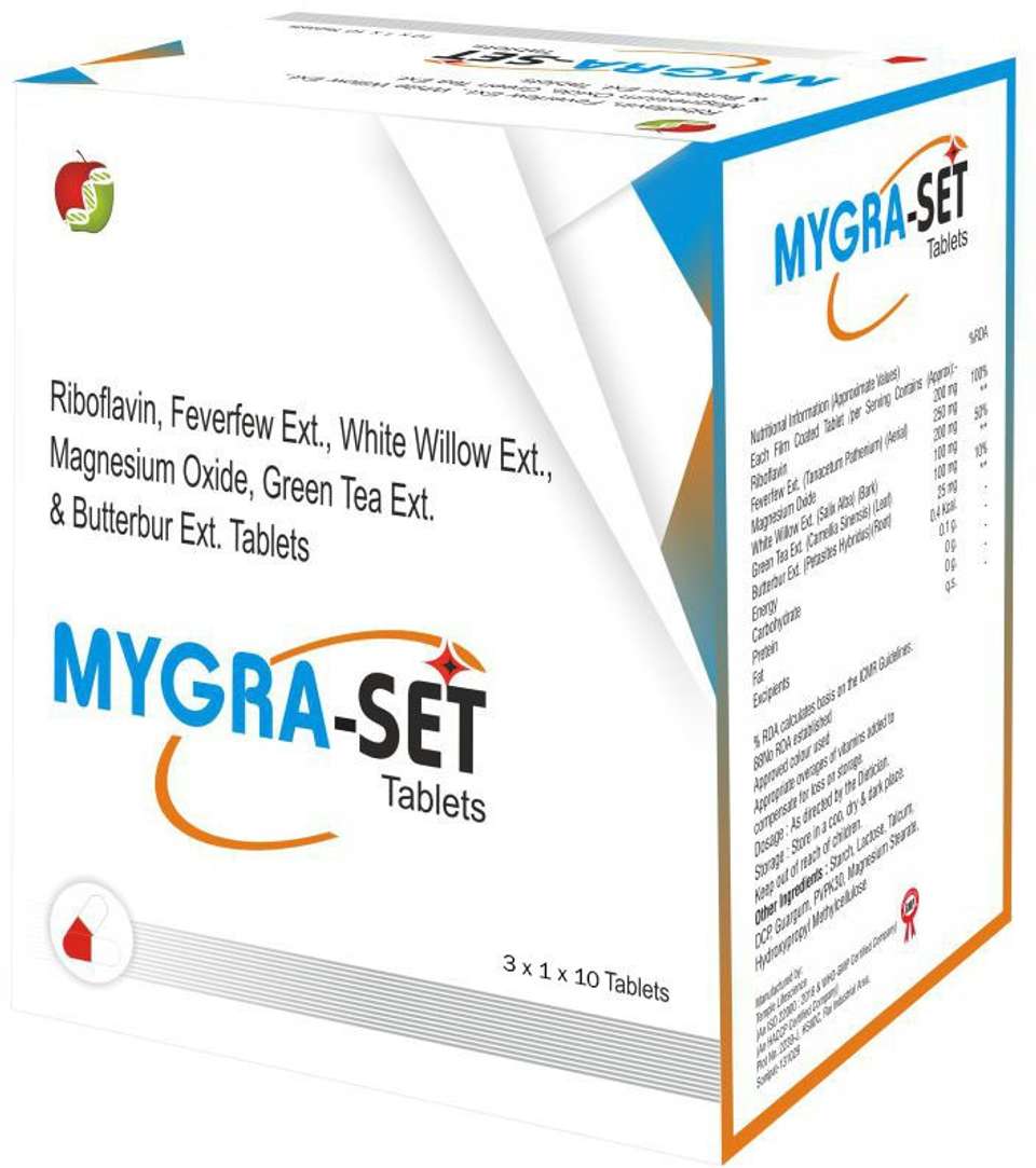 MYGRA SET RIboflavin, Feverfew, White Willow - Migraine Headache Relief ...