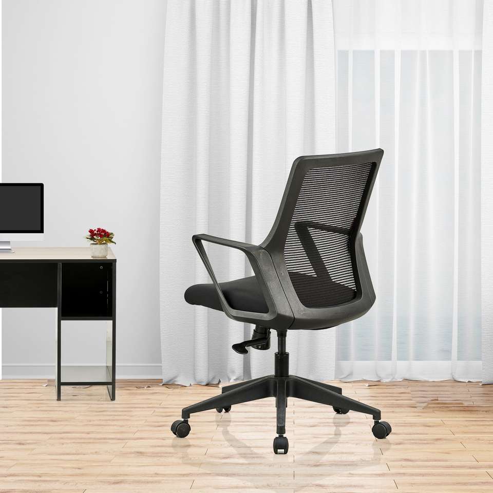 Featherlite Alpha Medium Back Fabric Office Arm Chair Price in India ...