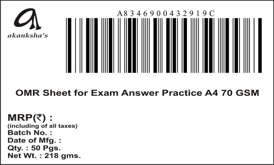 Flipkart.com | akanksha's OMR Sheet for Exam Answer Practice Blank A4 ...