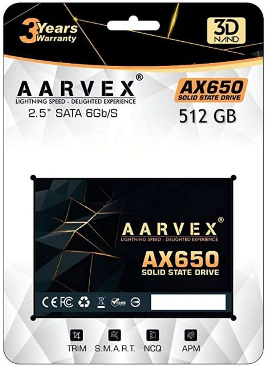 AARVEX AX650 512 GB Desktop, Laptop, Servers Black SATA III Internal ...