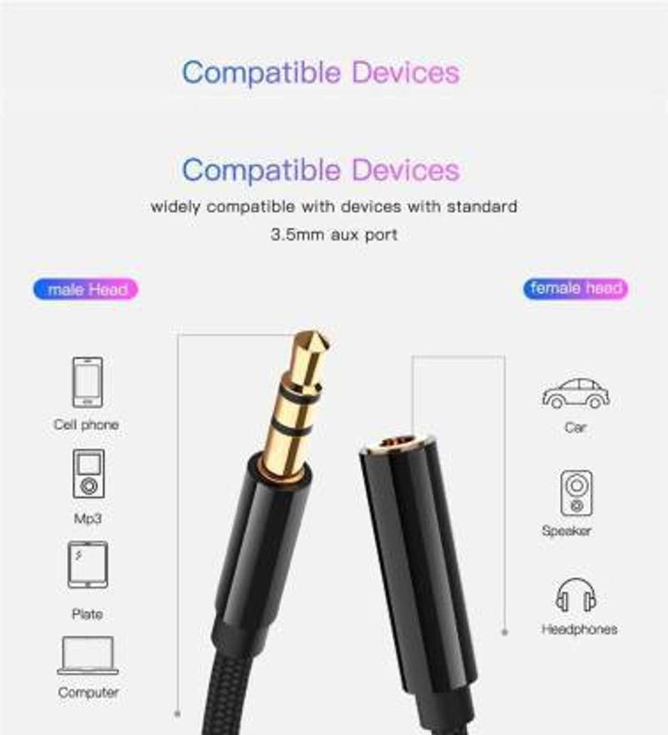 Audio Extension Shocket Hybite AUX Cable 3 m 3.5mm Male to Female Audio Extension Cable 3 m ...