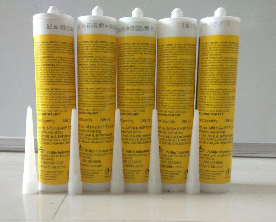 Pidilite Dr. Fixit FEVISEAL ACETOXY Silicone Sealant (Clear Pack Of 5 ...