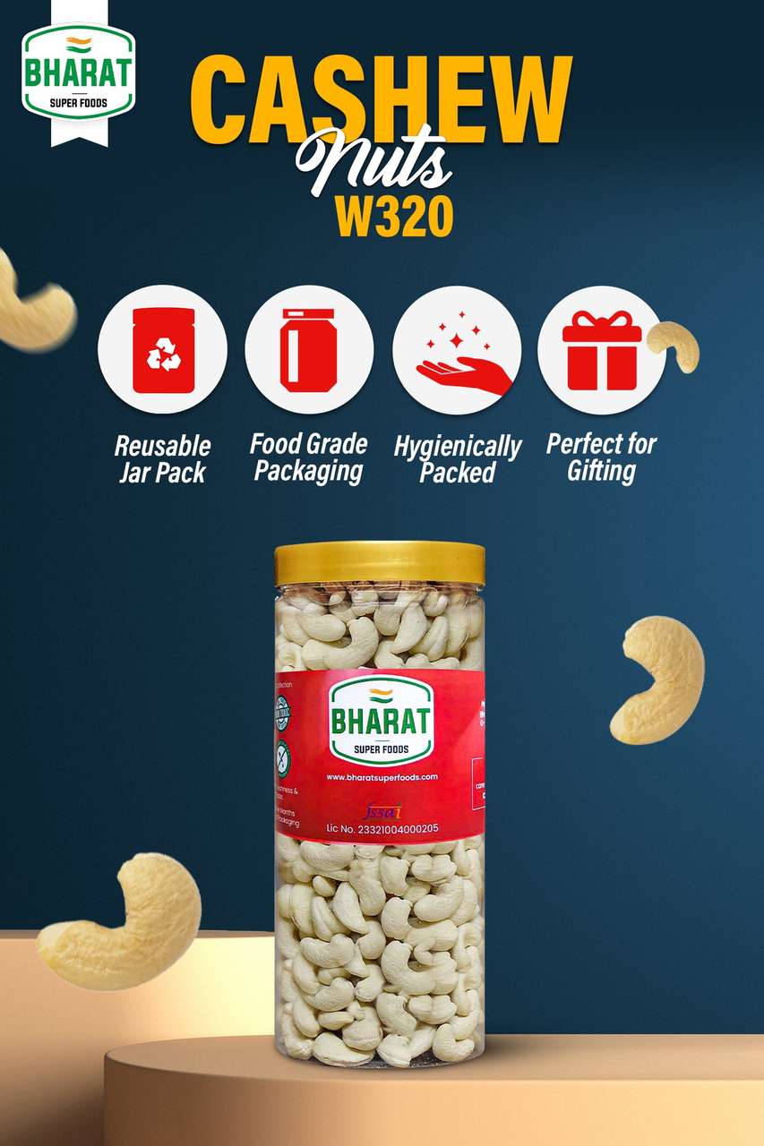 Bharat Super Foods Whole Premium Goa Cashew Nuts Big Size - 100% ...