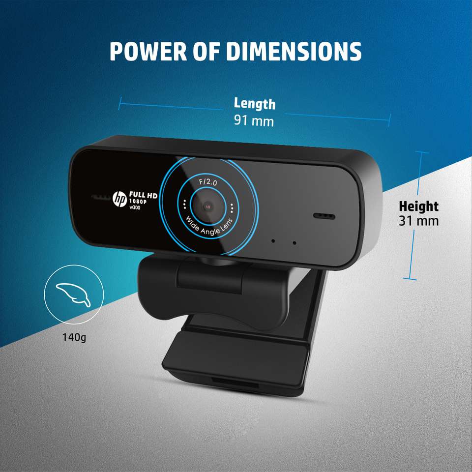 HP w300 2 HD Webcam with Built-In Microphone USB Connectivity - HP ...