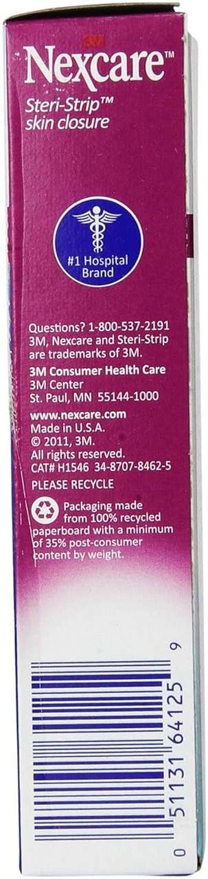 3M Nexcare Steri-Strip Skin Closure 1/4 X 4 Inches, 30 Count Adhesive ...