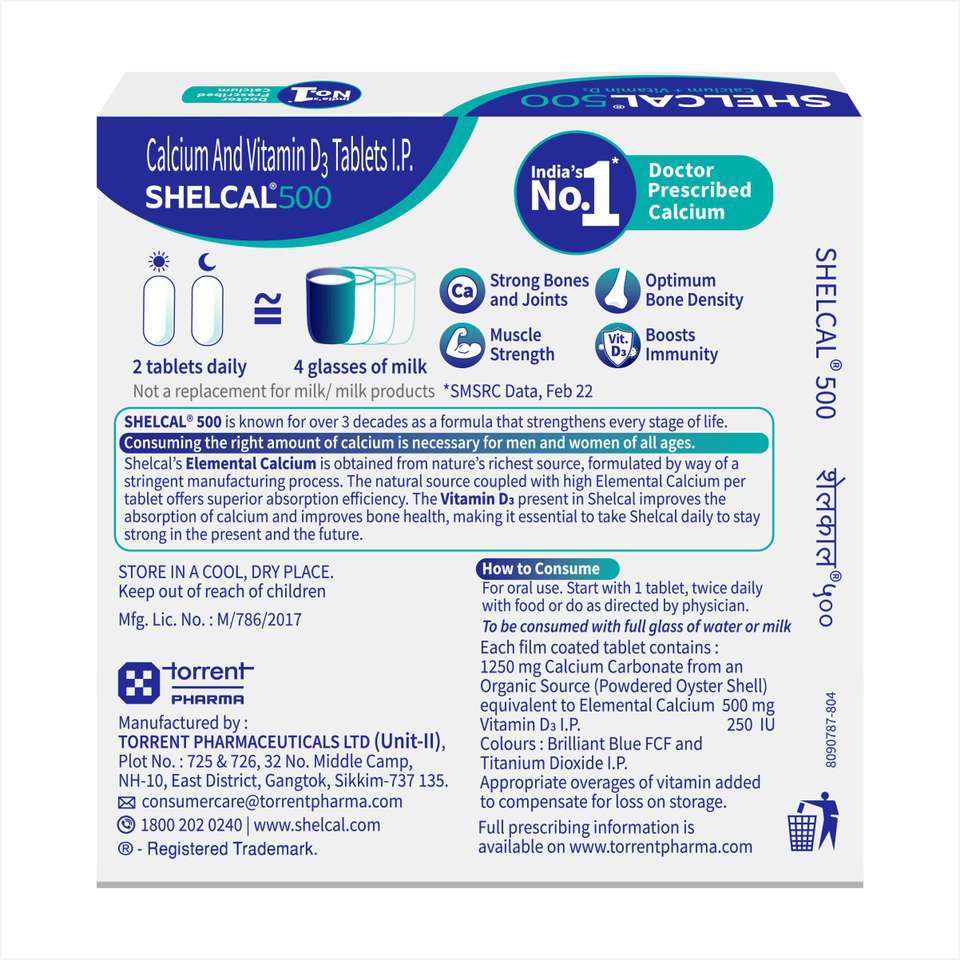 SHELCAL Calcium + Vitamin D3 For Strong Bones | India's No.1 Doctor's ...