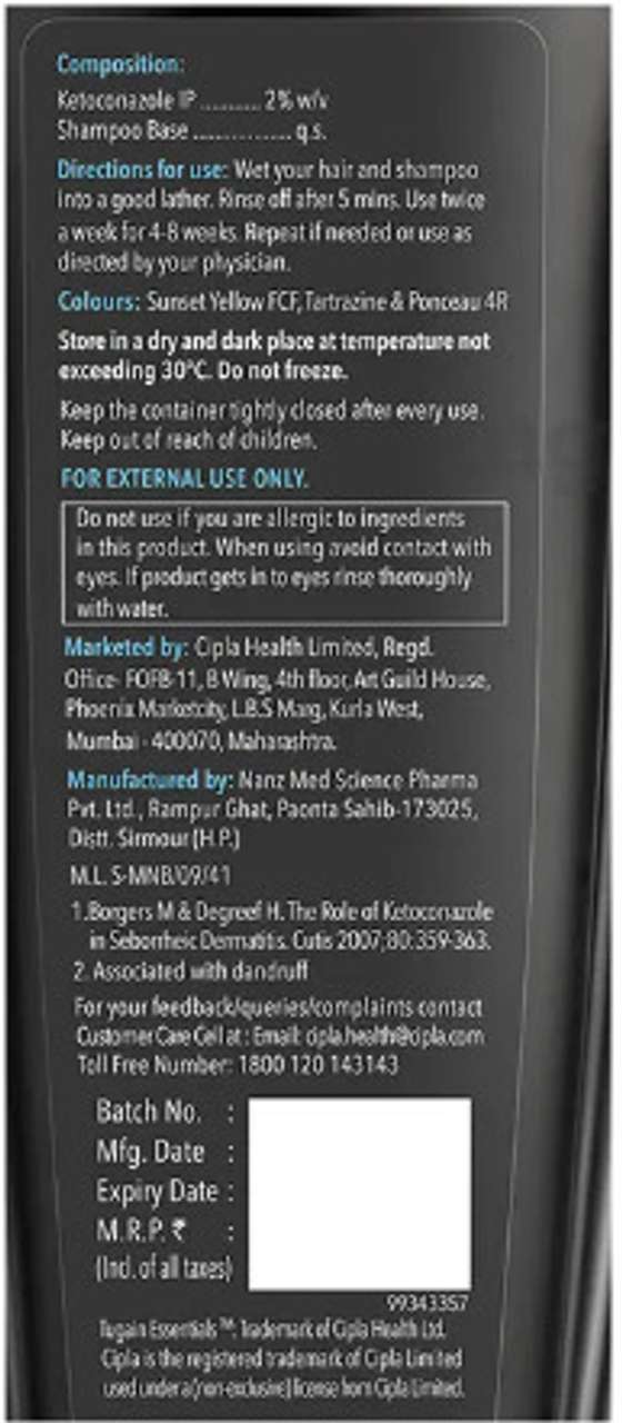 Cipla Tugain 2% Ketoconazole Anti-Dandruff Shampoo 100ml - Image 4