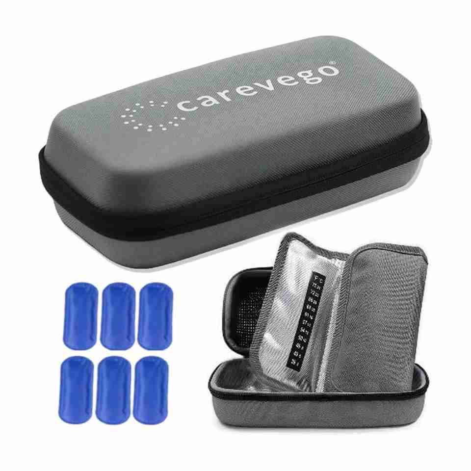 CareVego 3+3GreyInsulinCoolingBag Cold Pack (Grey) - Image 2