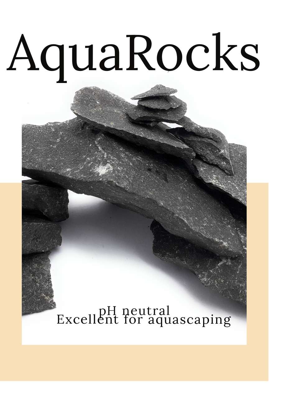 Fish Rocks Black AquaRocks Premium Natural Black Aquascaping Rock/Stone for Aquarium ...