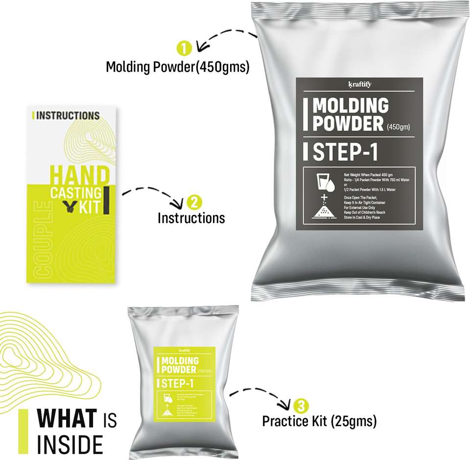 Moldano Powder Kraftify Molding Powder for Hand & Foot Casting,Moulding Powder 450gm ...