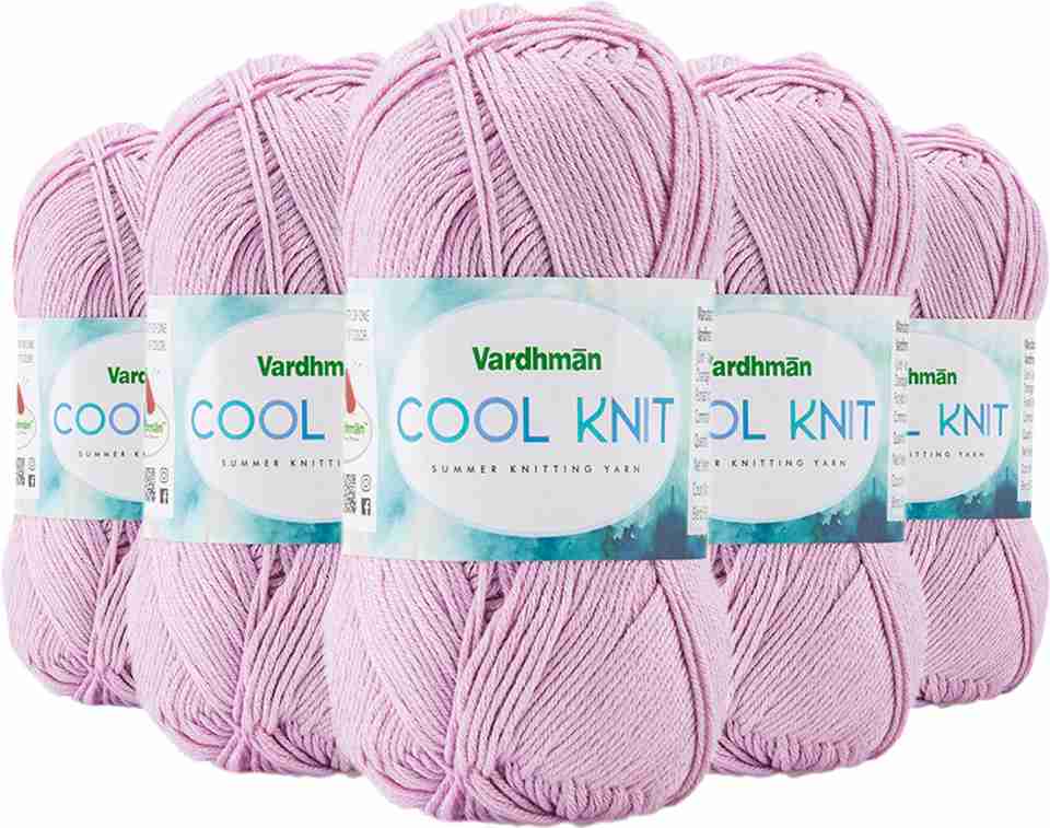 vardhman knitting yarn Cool Knit Poly Viscose rochet 5 Pack| 100g each ...