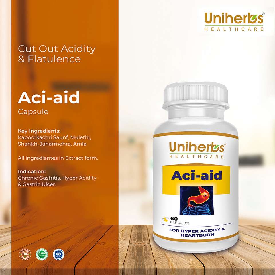 Uniherbs Capsule For Acidity Gas Relief,Hyper Acidity, Gastric Ulcer ...