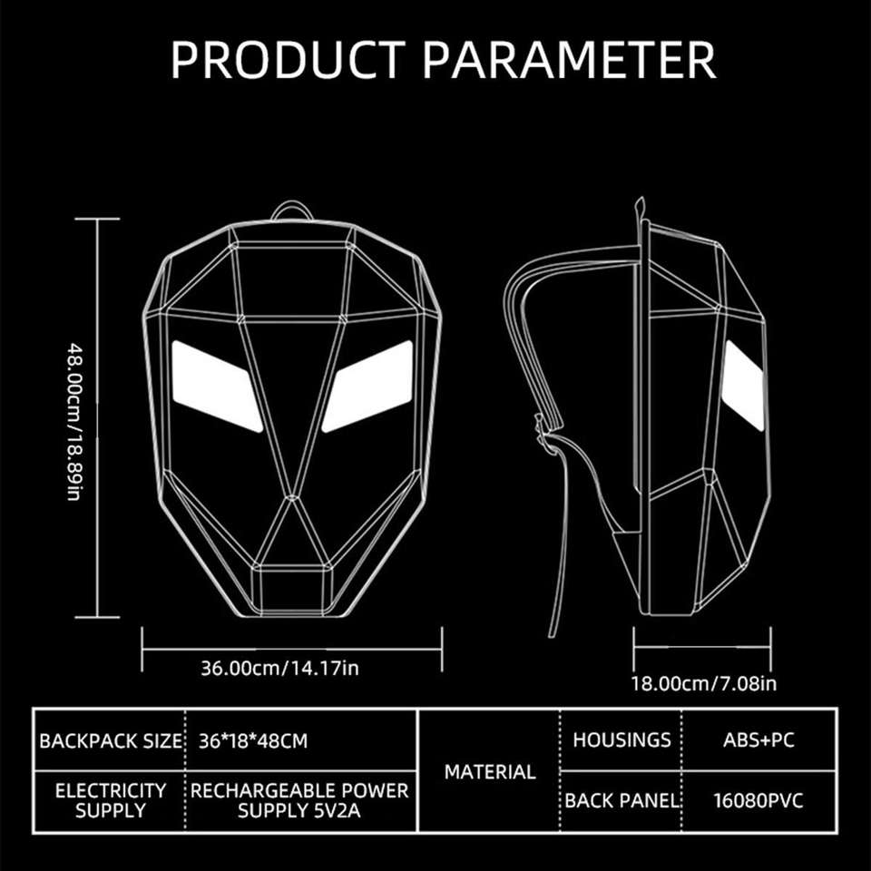 Eye Rider Led loy LED Eye Rider Backpack -Programmable Screen Travel & Biker Gear 31 ...