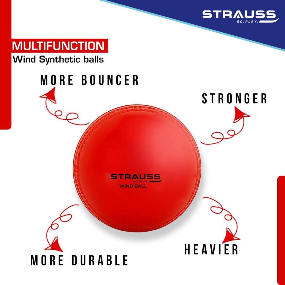 JaHaNa Sports - Lot De 3 Balles De Cricket Vent Et Balles Souples, Idéal Pour L'Entraînement Débutant, Intérieur/Extérieur