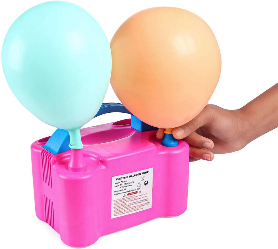 Play Nation High Power Electric Balloon Inflator, Portable Dual Nozzles ...