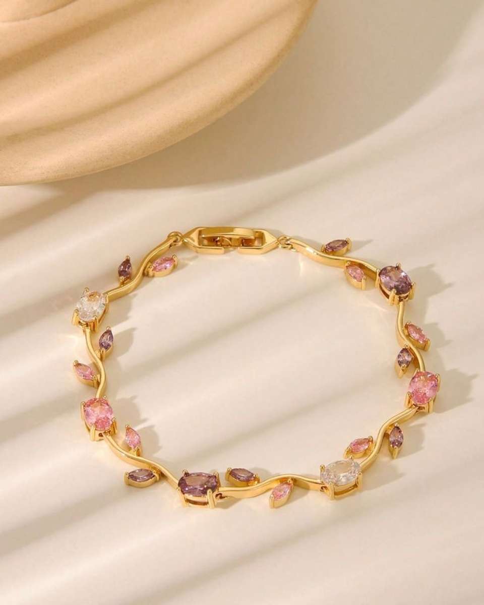 Jualiva Stainless Steel Gold-plated Bangle Set - Image 5