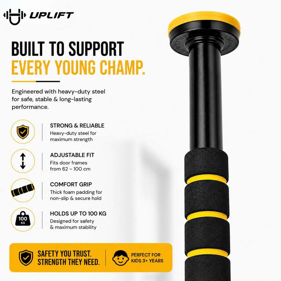 UPLIFT INDIA Adjustable Pull Up Bar for Door(62–100cm), Gym Rod For ...