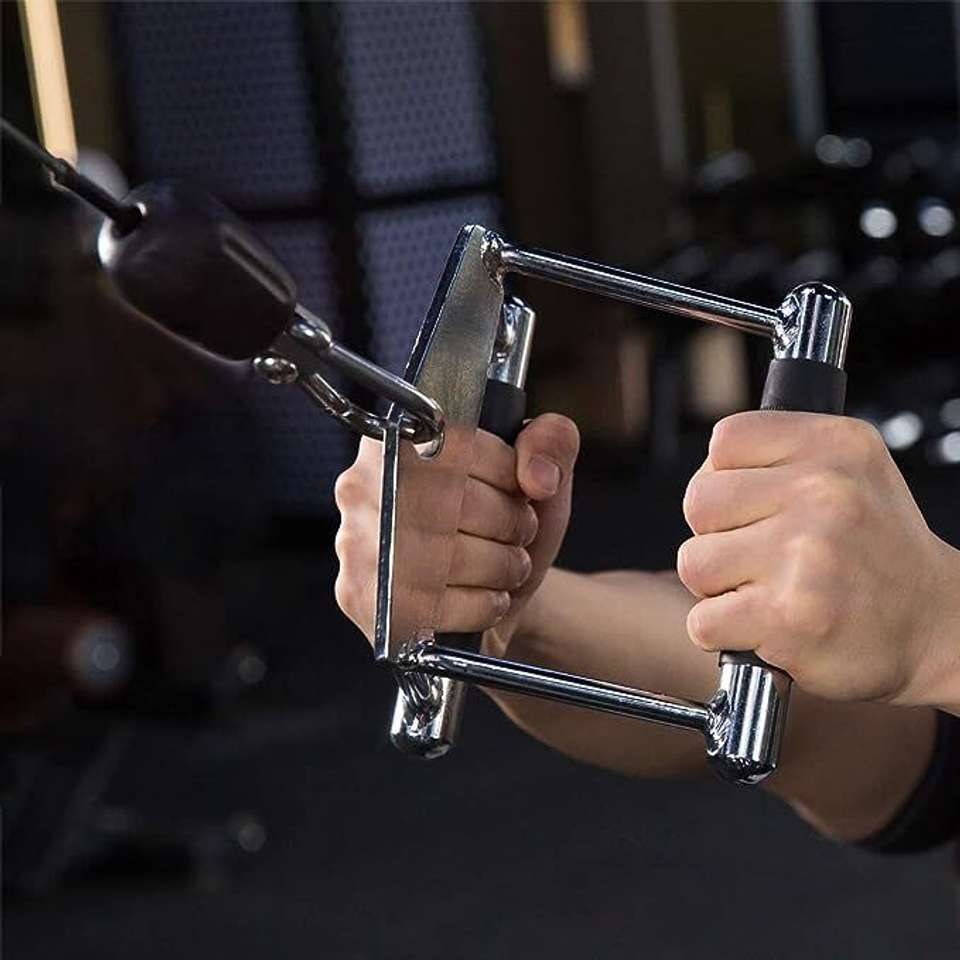 HACKERX ® Grip D Handle with 2 safety hooks Cable Machine Attachment ...