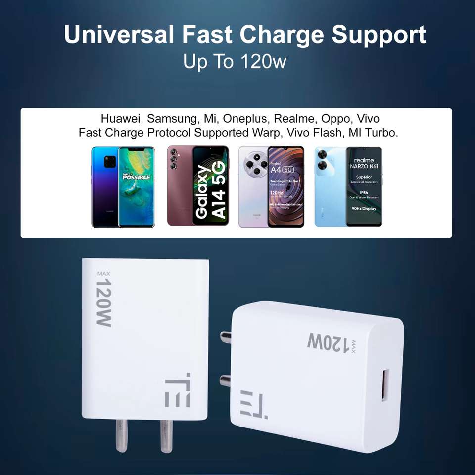Purefit Charger REALFIT 120 W Supercharge 6 A Wall Charger for Mobile - REALFIT ...