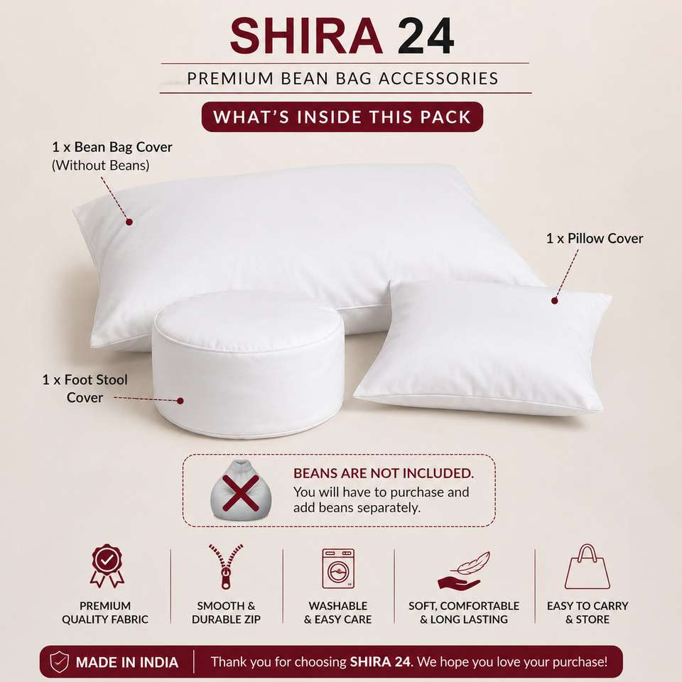 SHIRA 24 5XL Tear Drop Bean Bag Cover, Grey - Image 9